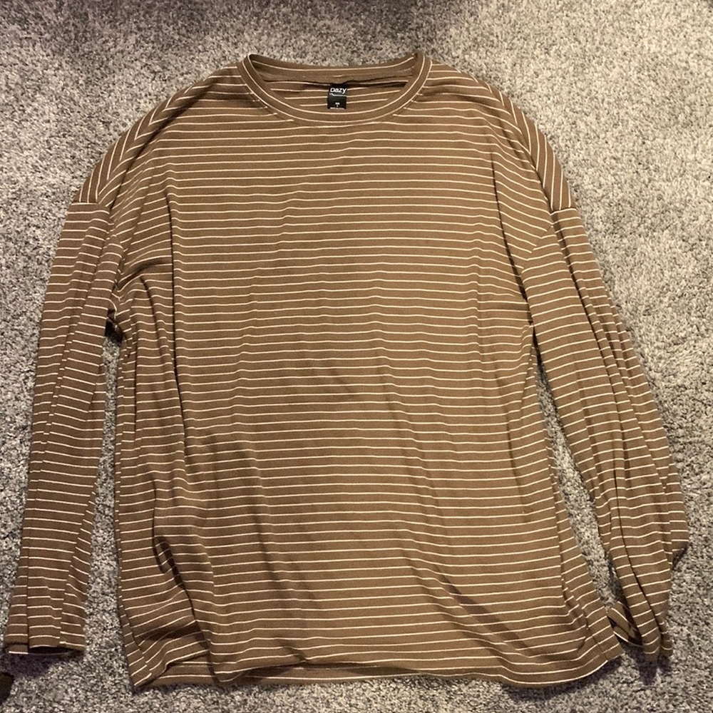 Oversized Brown Striped Long sleeve